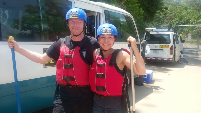 Blair and Connie before a rafting Excursion in Costa Rica